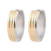 Two Tone 304 Stainless Steel Stripe Hoop Earrings EJEW-L307-03GP-4
