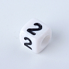 Opaque Acrylic European Beads SACR-Q126-03A-2