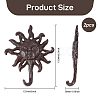 Rustic Cast Iron Sun Face Wall Hook IFIN-WH0011-84-2
