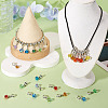 100Pcs 10 Colors Electroplate Transparent Glass Faceted Pumpkin European Dangle Charms PALLOY-TAC0232-7