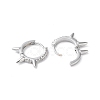 Brass Micro Pave Cubic Zirconia Hoop Earrings EJEW-P259-14P-2