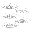 30Pcs 5 Styles Zinc Alloy Hair Bands for Girls OHAR-GA0001-17-1