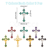 WADORN 21Pcs 7 Colors Zinc Alloy Enamel Big Pendants FIND-WR0011-37-2