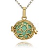 Golden Tone Brass Hollow Round Cage Pendants KK-J231-08G-1