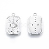Brass Micro Pave Cubic Zirconia Pendant Cabochon Settings KK-F841-02P-1
