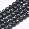 Natura Myanmar Black Jade Beads Strands G-D0001-06-8mm-1