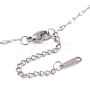Non-Tarnish Woven Net/Web with Feather 201 Stainless Steel Boho Pendant Necklaces for Women NJEW-G087-05P-4