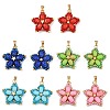 Handmade Glass Seed Beaded & Synthetic Dyed Imperial Jasper Beads Pendants PALLOY-MZ00751-1