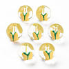 Transparent Glass Enamel Beads GLAA-N049-019-1