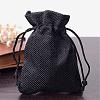 Polyester Imitation Burlap Packing Pouches Drawstring Bags ABAG-R005-9x12-09-1