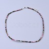 Natural Tourmaline Beaded Necklaces NJEW-K114-C-A15-1