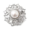 Brass Micro Pave Clear Cubic Zirconia Brooches AJEW-H158-01P-1