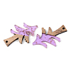 Transparent Resin & Walnut Wood Pendants RESI-S389-008A-B01-2