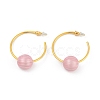 Round Brass Enamel Hoop Earrings for Women EJEW-Q391-35G-02-2