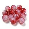 Transparent Spray Painting Crackle Glass Beads GLAA-L046-01A-13-1