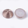 Polyester Thread Fabric Cabochons WOVE-T008-02B-04-3