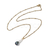 Ocean Natural Cultured Freshwater Pearl & Round Shell Pearl Beaded Pendant 304 Stainless Steel Satellite Chain Necklaces for Women NJEW-JN06039-3