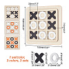 3 Sets 3 Colors Wood Tic Tac Toe Board Game AJEW-NB0005-35-2