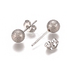 Tarnish Resistant 304 Stainless Steel Stud Earrings EJEW-L215-58D-P-2