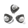 Natural Howlite Adjustable Rings RJEW-I108-03AS-10-4