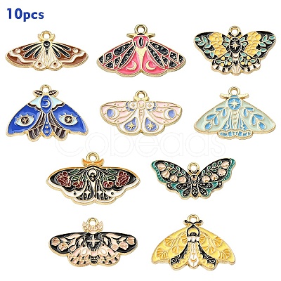 10Pcs 10 Styles Alloy Enamel Pendants FIND-YW0004-76-1