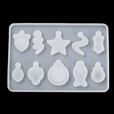 Geometrical Shape DIY Pendant Silicone Molds DIY-E070-01B-1