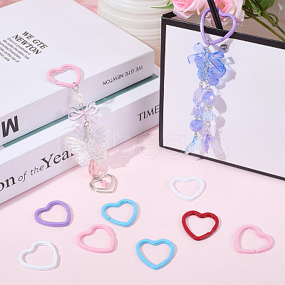 30Pcs 5 Colors Paint Spraying Iron Split Rings DIY-SC0029-16-1