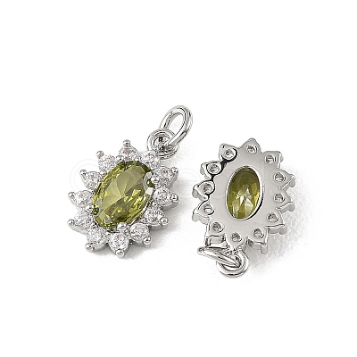 SHEGRACE Brass Micro Pave Cubic Zirconia Pendants XGRQ2O929-446D-P-1