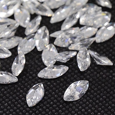 Cubic Zirconia Pointed Back Cabochons ZIRC-M003-4x2mm-007-1