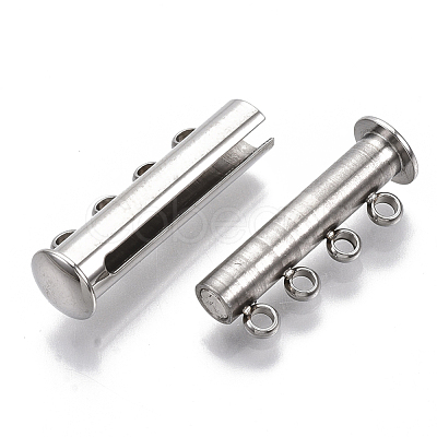 Tarnish Resistant 201 Stainless Steel Magnetic Slide Lock Clasps X-STAS-S079-159P-1