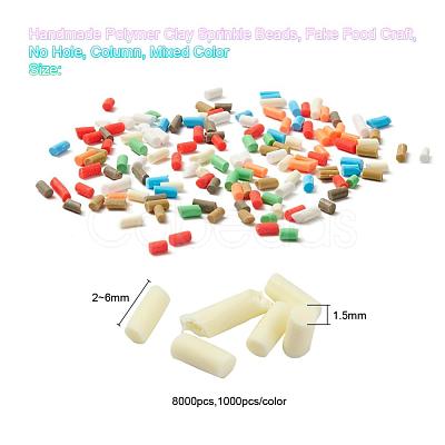 8000Pcs 8 Colors Handmade Polymer Clay Sprinkle Beads CLAY-YW0001-13C-1