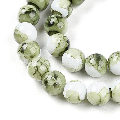 Baking Paint Glass Beads Strands DGLA-N003-10mm-C06-1