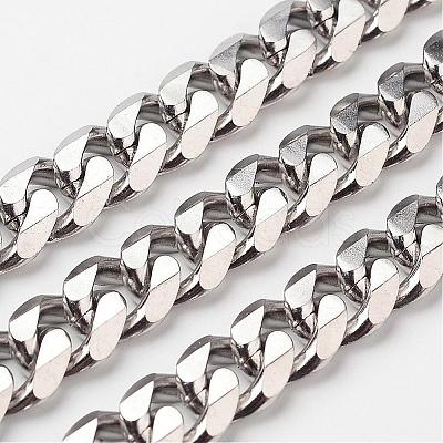 Tarnish Resistant 304 Stainless Steel Cuban Link Chains CHS-K001-21-11mm-1