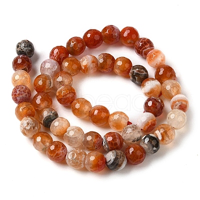Dyed & Heated Natural Fire Crackle Agate Beads Strands G-P539-B01-19-1