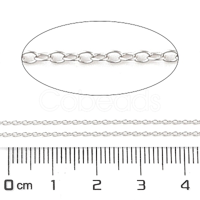 Anti-Tarnish Rhodium Plated 925 Sterling Silver Cable Chains STER-E072-02P-01-1