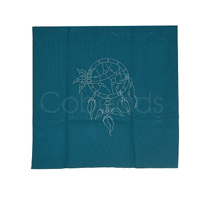 DIY Woven Net/Web with Feather Pattern Embroidery Kit DIY-O021-20-1