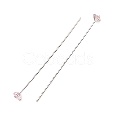 Brass Micro Pave Cubic Zirconia Stud Earring Findings CU-CBA4618-01P-02-1