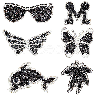 6Pcs 6 Style Glitter Hotfix Rhinestone DIY-FG0002-33-1