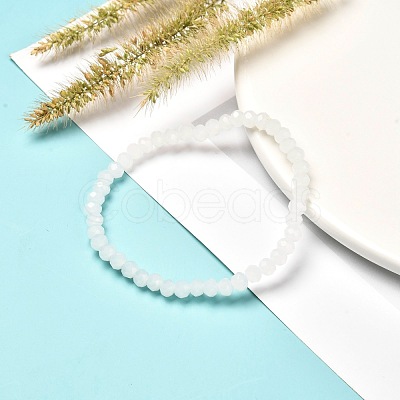 Faceted Glass Rondelle Beads Stretch Bracelet for Kid BJEW-JB06807-19-1