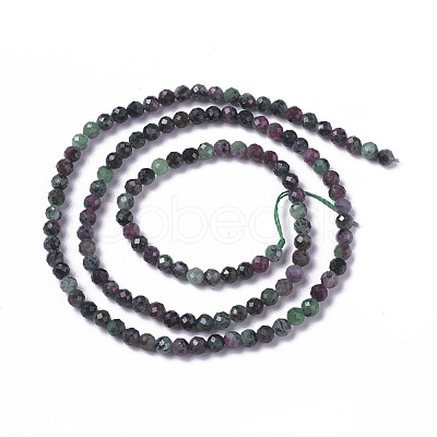 Natural Ruby in Zoisite Beads Strands G-F596-33-3mm-1