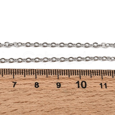12Pcs 2.4MM 304 Stainless Steel Textured Cable Chain Necklaces for Men Women NJEW-H093-18P-04-1