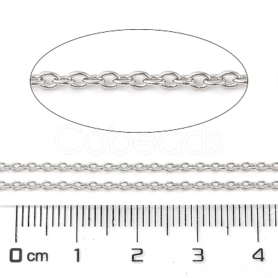Anti-Tarnish Rhodium Plated 925 Sterling Silver Cable Chains LS-STER-E072-02P-05-1