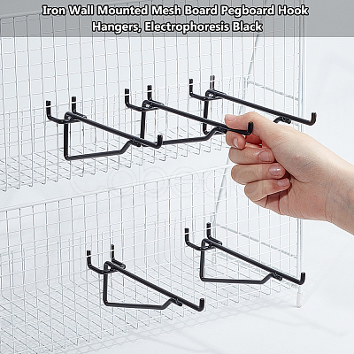Iron Wall Mounted Mesh Board Pegboard Hook Hangers IFIN-WH0085-17EB-1