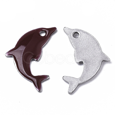 201 Stainless Steel Enamel Pendants STAS-N088-16H-1