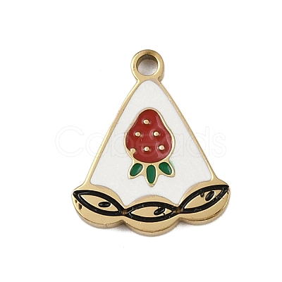 304 Stainless Steel Enamel Charms STAS-I338-01G-12-1