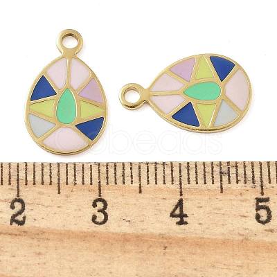 Ion Plating(IP) 304 Stainless Steel Enamel Charms STAS-U032-06G-01-1
