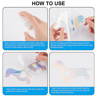 8 Sheets 4 Style Infinity Love & Bird Laser Style Plastic Adhesive Car Stickers STIC-GF0001-04A-1