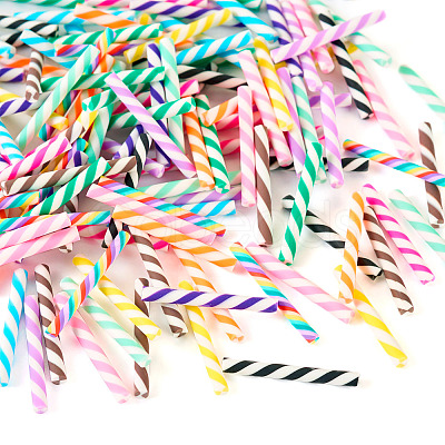 120Pcs 12 Colors Two Tone Handmade Polymer Clay Simulation Chocolate Stick CLAY-TA0001-43-1
