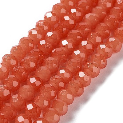 Baking Paint Imitation Jade Glass Bead Strands DGLA-A034-J6MM-A12-1