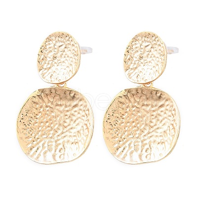 Textured Alloy Stud Dangle Earrings for Women AL-CBA6127-04G-1